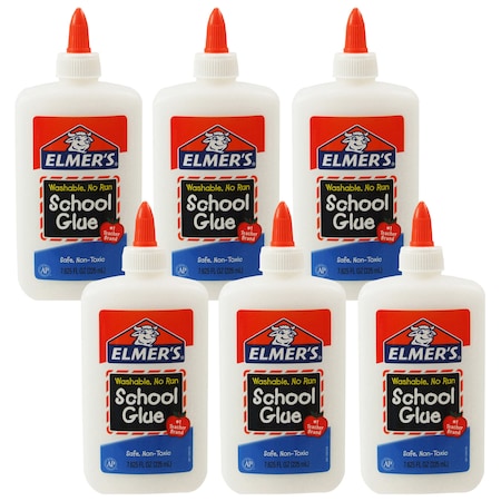 Elmers Washable School Glue, 8 oz., PK6 BORE308